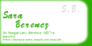 sara berencz business card